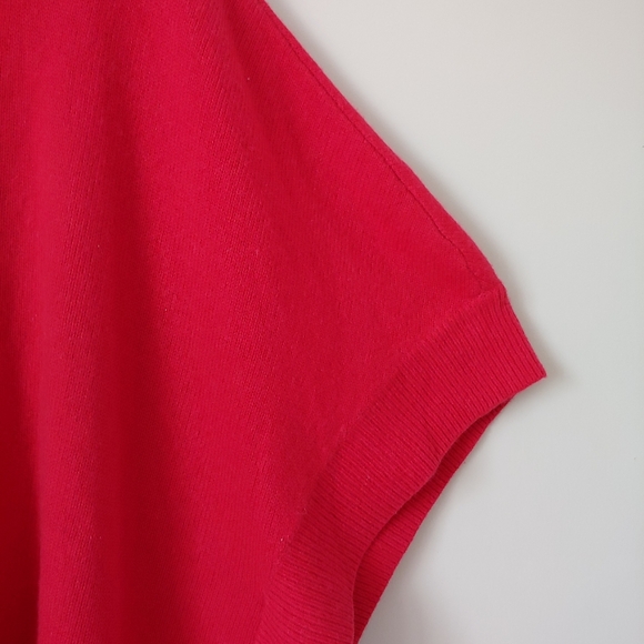 Chico's Cashmere Knit Poncho Sweater Black Label Red Size Large / X-Large - Picture 8 of 16